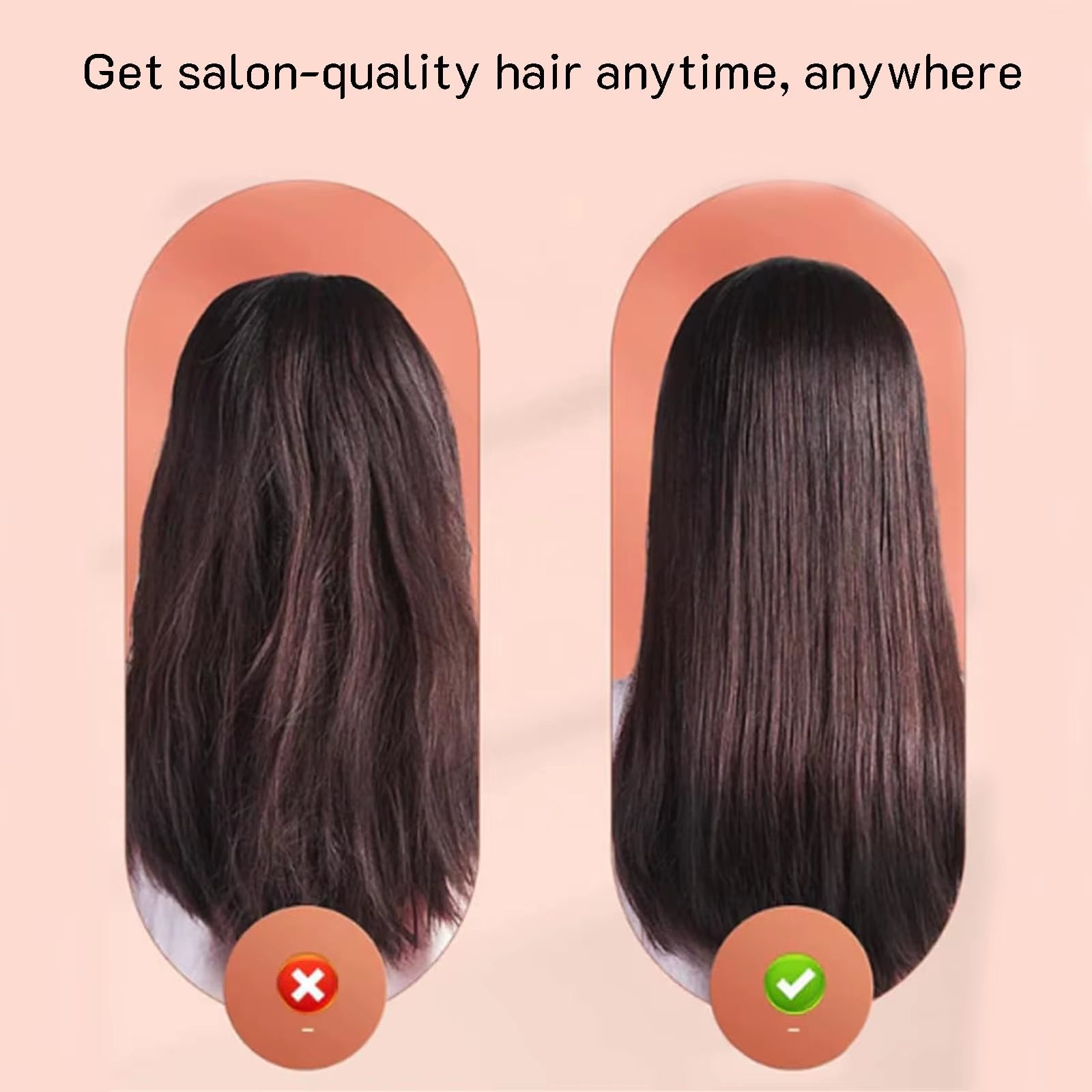 USB Mini Hair Straightener Brush Cordless,Portable Bangs Iron Straight Curling Dual-Use Short Hair for Dormitory Student Travel