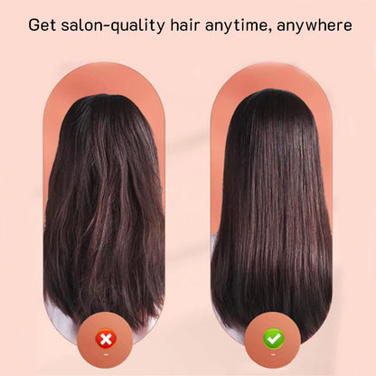 USB Mini Hair Straightener Brush Cordless,Portable Bangs Iron Straight Curling Dual-Use Short Hair for Dormitory Student Travel