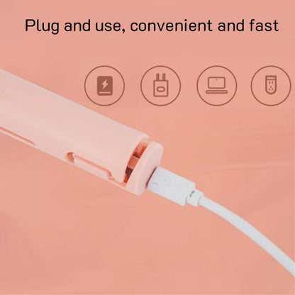 USB Mini Hair Straightener Brush Cordless,Portable Bangs Iron Straight Curling Dual-Use Short Hair for Dormitory Student Travel